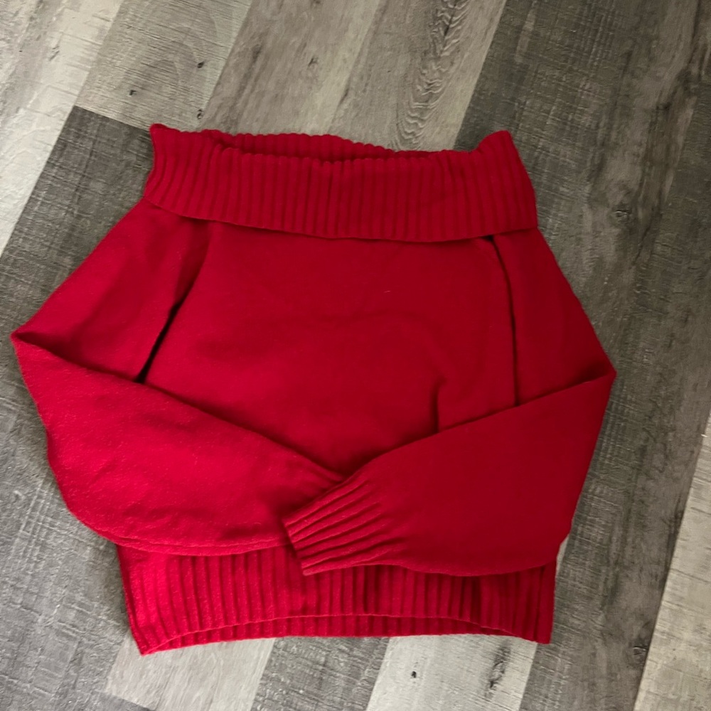 Hollister Red Off-Shoulder Women's Sweater